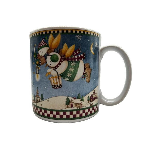 SAKURA COFFEE MUG Snow Angel Village DEBBIE MUMM Flying Snowman Angel - Picture 4 of 14